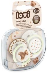 LOVI Lovi, Teddy Love, suzeta din silicon, dinamica, 18 luni+, 2 buc