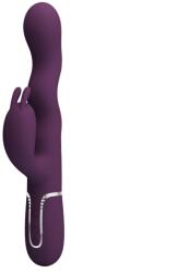 Pretty Love Vibrator Iepuras Laursen, 7 Moduri Vibratii, 4 Moduri Ondulare, Silicon, USB Magnetic, Mov Inchis, 24.9 cm Vibrator
