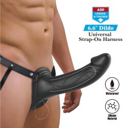Pretty Love Strap-on Hollow Landon Dildo Realist +4.2 cm, Silicon, Negru