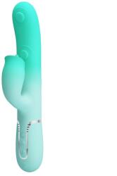 Pretty Love Vibrator Iepuras Gigi, 7 Moduri Pulsare, 7 Moduri Licking, Silicon, USB Magnetic, Verde, 22.8 cm Vibrator