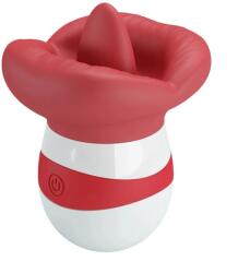 Pretty Love Stimulator Clitoris Pretty Love Mina, 10 Moduri Licking, TPE, USB, Rosu/Alb Vibrator