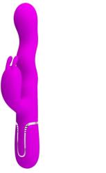 Pretty Love Vibrator Iepuras Laursen, 7 Moduri Vibratii, 4 Moduri Ondulare, Silicon, USB Magnetic, Mov, 24.9 cm Vibrator