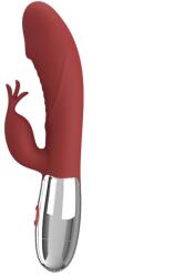 Pretty Love Vibrator Rabbit Rasmussen, 30 Moduri Vibratii Puternice, Silicon, USB, Rosu, 19.8 cm Vibrator