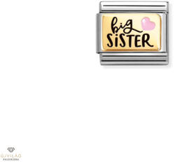 NOMINATION "Nővér rózsaszín szívvel" charm - 030289-05