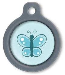 Blucky Butterfly Turquoise Blue Dog Tag medium - dogshop
