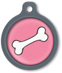 Blucky Bone Dark PInk Dog Tag large