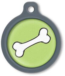 Blucky Bone Lime Green Dog Tag large - dogshop