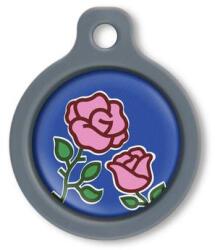 Blucky Blooming Rose Dark Blue Dog Tag medium - dogshop