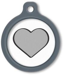 Blucky Heart White Dog Tag large - dogshop