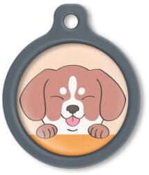 Blucky Happy Pup Pastel Orange Dog Tag large