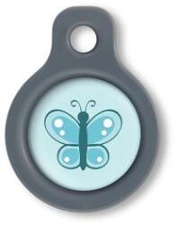 Blucky Butterfly Turquoise Blue Dog Tag small
