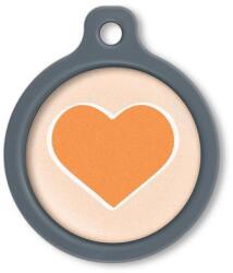 Blucky Heart Pastel Orange Dog Tag large - dogshop