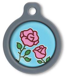 Blucky Blooming Rose Turquoise Blue Dog Tag medium - dogshop