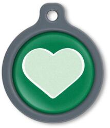 Blucky Heart Dark Green Dog Tag large - dogshop