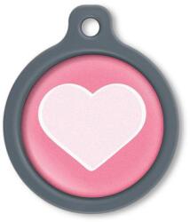 Blucky Heart Dark PInk Dog Tag large