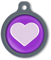 Blucky Heart Purple Dog Tag large - dogshop