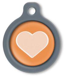 Blucky Heart Orange Dog Tag medium - dogshop