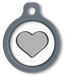Blucky Heart White Dog Tag medium - dogshop