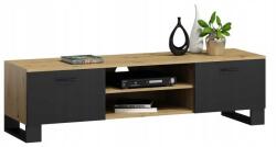  TV szekrény Klara 120 artisan tölgy/fekete, nappaliba, TV polc MK