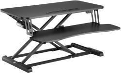 LogiLink Ülő/álló Asztali Átalakító Billentyűzet Tálcával, 20 Kg-ig, Elektromosan Állítható, Fekete EO0054