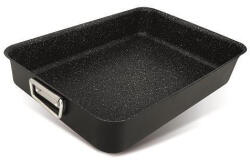 Magic home Sütőlemez, MagicHome Marble Line, 40 x 28 x 6, 5 cm, matt fekete, márványbevonat, tapadásmentes, PFOA-mentes, hőálló, sütőhöz (TC801410)