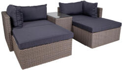 House Nordic Rossi kerti bútor garnitúra, polyrattan, kubu szürke (7701010) - geminiduo