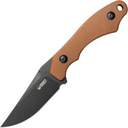 KUBEY TLB Blackwash 14C28N , Brown Micarta, Kydex Sheath KU468D (KU468D)