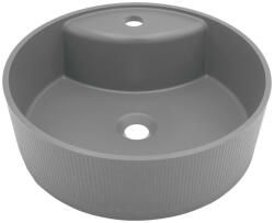 Laveo CLIFF kerek gránit mosdó túlfolyó nélkül, szürke (VGC1510T) - watermarkt