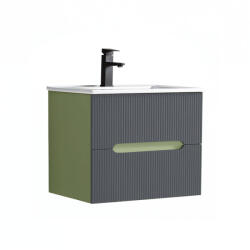 Leziter Trent 60 dulap de baie inferior cu chiuvetă ceramică (2 sertare) verde fistic-gri antracit (TRENT60AVZANTSZ)