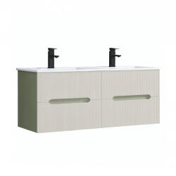 Leziter Trent 120 dulap de baie inferior cu chiuvetă ceramică (4 sertare) verde-alb (TRENT120AZF)