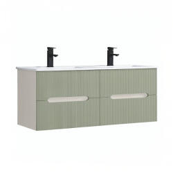Leziter Trent 120 dulap de baie inferior cu chiuvetă ceramică (4 sertare) alb-verde (TRENT120AFZ)