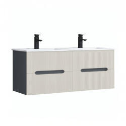 Leziter Trent 120 dulap de baie inferior cu chiuvetă ceramică (4 sertare) gri antracit-alb (TRENT120AANTSZF)