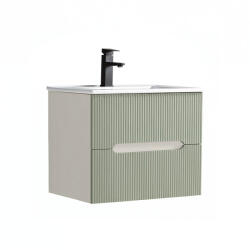 Leziter Trent 60 dulap de baie inferior cu chiuvetă ceramică (2 sertare) alb-verde (TRENT60AFZ)