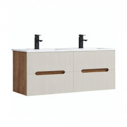 Leziter Trent 120 dulap de baie inferior cu chiuvetă ceramică (4 sertare) sunset oak-white (TRENT120ASSTF)