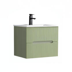 Leziter Trent 60 dulap de baie inferior cu chiuvetă ceramică (2 sertare) verde măslin verde fistic (TRENT60AZVZ)