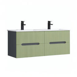 Leziter Trent 120 dulap de baie inferior cu chiuvetă ceramică (4 sertare) gri antracit-verde fistic (TRENT120AANTSZVZ)