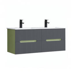 Leziter Trent 120 dulap de baie inferior cu chiuvetă ceramică (2 sertare) verde fistic-gri antracit (TRENT120AVZANTSZ)
