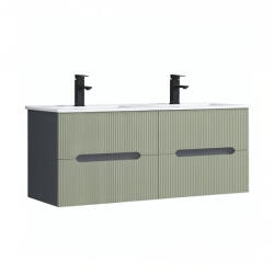 Leziter Trent 120 dulap de baie inferior cu chiuvetă ceramică (4 sertare) gri antracit-verde-oliv (TRENT120AANTSZZ)