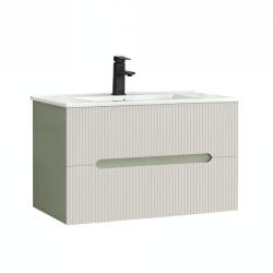 Leziter Trent 80 dulap de baie inferior cu chiuvetă ceramică (2 sertare) verde-alb (TRENT80AZF)