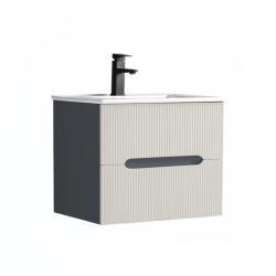 Leziter Trent 60 dulap de baie inferior cu chiuvetă ceramică (2 sertare) gri antracit-alb (TRENT60AANTSZF)