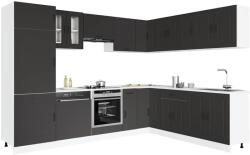 vidaXL 14 darabos konyhaszekrény szett "Kalmar" Fekete színű műfa (3314972)