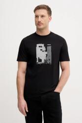 BOSS Orange pamut póló Te_Imprint - fekete L