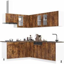 vidaXL 11 részes konyhaszekrény szett Lucca füstölt tölgy műszaki fa (3314896)