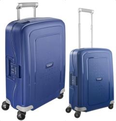 Samsonite S'CURE négykerekű kék S-L csatos bőröndszett-2db