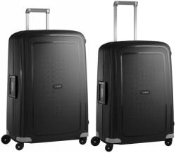 Samsonite S'CURE négykerekű fekete M-L csatos bőröndszett 49307-308-fekete