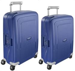 Samsonite S'CURE négykerekű kék M-L csatos bőröndszett -2 db kék