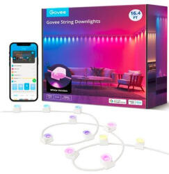 Govee GOVH608A Govee RGBIC LED Szalag 5 Méter, 25 Leddel, Intelligens Spotokkal, Govee String Downlights