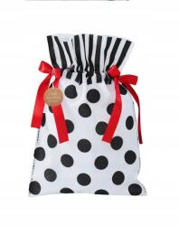 Pakado Kis fekete-fehér ajándéktasak karácsonyi ajándéktasak 20x30cm (PKD013)