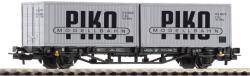 Piko 27709 Konténerszállító kocsi, Sgnss, PIKO Modellbahn-konténerekkel, DR IV (4015615277095)