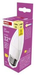 EMOS Classic 2, 5W (32W) E27 350lm 2700K ZQ4D11 C35 LED gyertya izzó (EMOS-ZQ4D11)